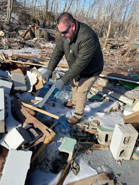 Veterans helping clean-up tornado debris